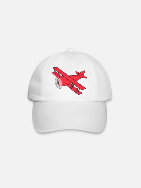 Flugzeug Doppeldecker - Baseballkappe - Weiß/Weiß