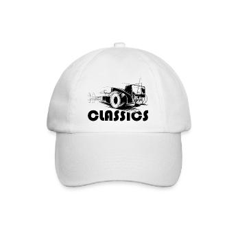 classics Auto Symbol Illustration Grafik icon - Baseballkappe - Weiß/Weiß - Vorne