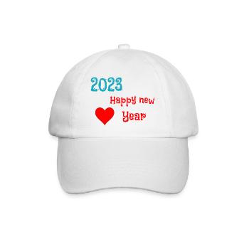 2023 Happy new year - Baseballkappe - Weiß/Weiß - Vorne