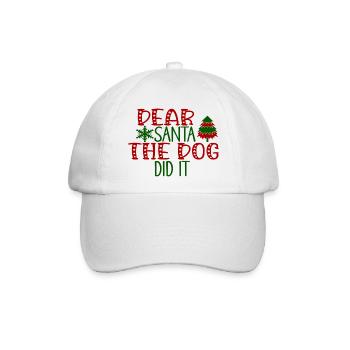 Dear Santa The Dog Did It - Baseballkappe - Weiß/Weiß - Vorne