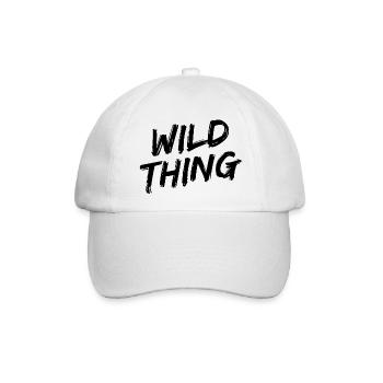 "Wild Thing" Schwarze Pinselschrift - Baseballkappe - Weiß/Weiß - Vorne