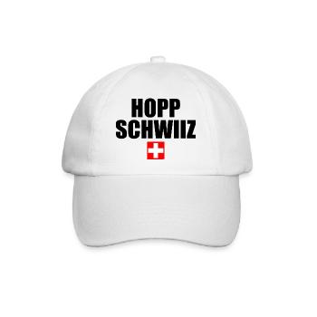 Hopp schwiiz - Baseballkappe - Weiß/Weiß - Vorne