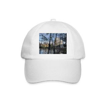 Haus blauer Himmel Bäume - Baseballkappe - Weiß/Weiß - Vorne