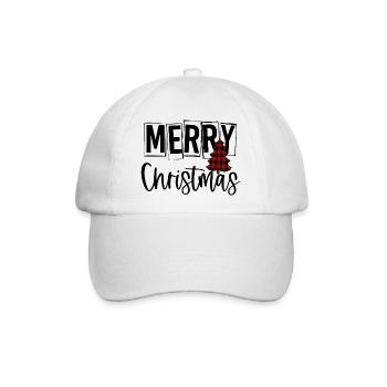 Roter Schottenkaro-Weihnachtsbaum - Baseballkappe - Weiß/Weiß - Vorne