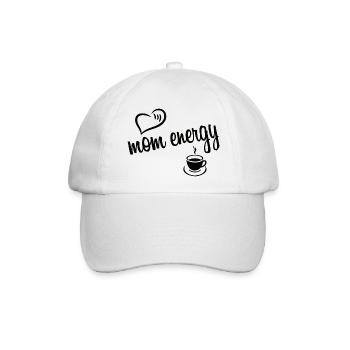 mom energy coffee black - Baseballkappe - Weiß/Weiß - Vorne