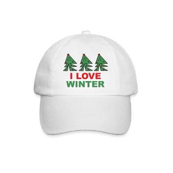 I Love Winter - Baseballkappe - Weiß/Weiß - Vorne