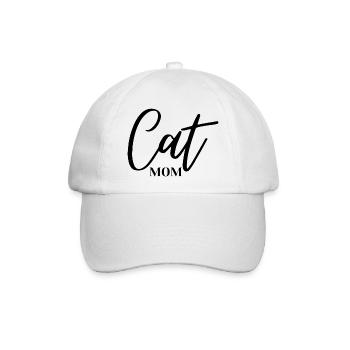 Cat Mom - Baseballkappe - Weiß/Weiß - Vorne