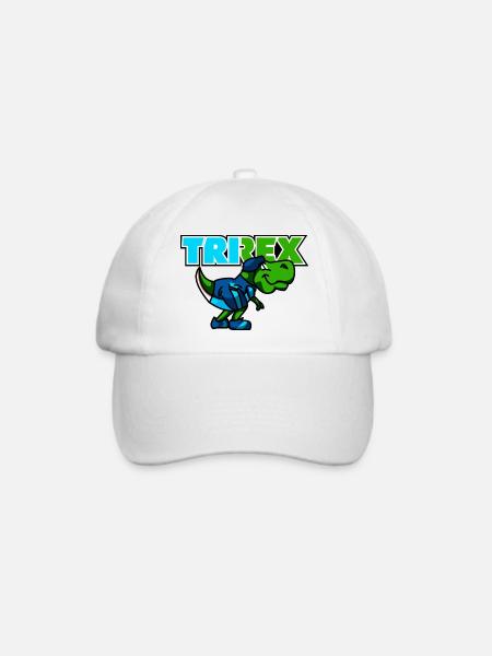 TRI REX ist der Triathlon Dinosaurier - Baseballkappe - Weiß/Weiß