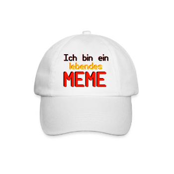 Ich bin ein lebendes Meme (Basic Collection) - Baseballkappe - Weiß/Weiß - Vorne