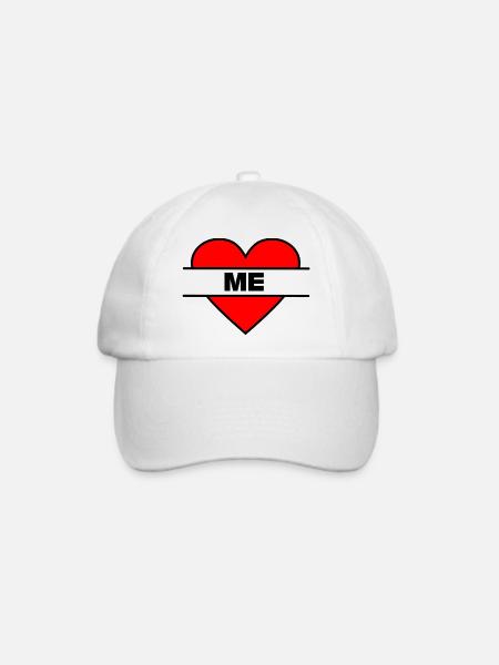 Herz, ich liebe mich - Baseballkappe - Weiß/Weiß