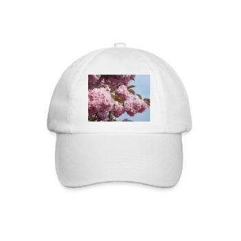 Rosa Zweige vom Zierkirschenbaum - Baseballkappe - Weiß/Weiß - Vorne