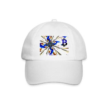 Abstrakt Bitcoin 1 - Baseballkappe - Weiß/Weiß - Vorne