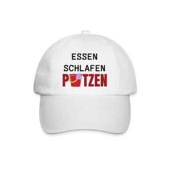 ESSEN SCHLAFEN PUTZEN - Baseballkappe - Weiß/Weiß - Vorne