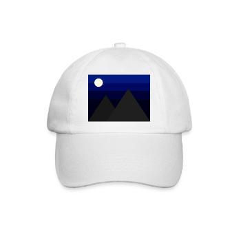 Minimalistische Berge unter dem Nachthimmel - Baseballkappe - Weiß/Weiß - Vorne