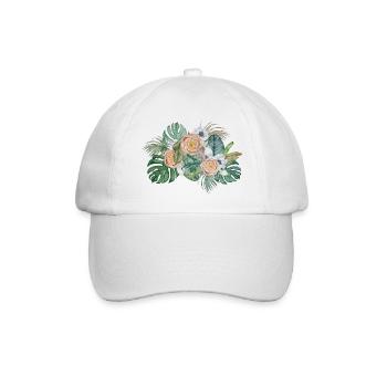 Nackte Aquarellblumen - Baseballkappe - Weiß/Weiß - Vorne