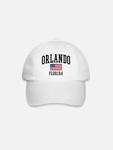 Orlando Florida Design mit USA Flagge - Baseballkappe - Weiß/Weiß