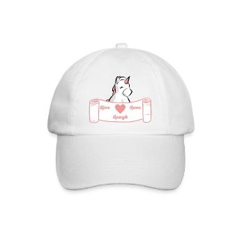 Live, Love, Laugh - Weiß/Rose - Baseballkappe - Weiß/Weiß - Vorne
