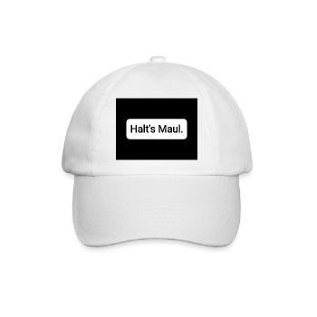 Halt s Maul - Baseballkappe - Weiß/Weiß - Vorne