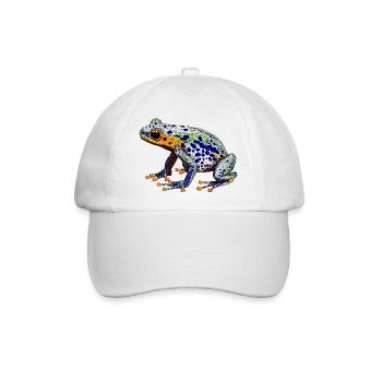 Pfeilgiftfrosch mit schöner Warnfarbe als Lurch - Baseballkappe - Weiß/Weiß - Vorne