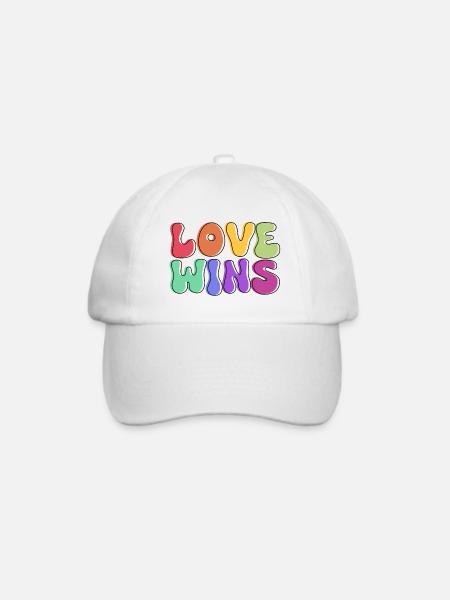 Love Wins - Baseballkappe - Weiß/Weiß