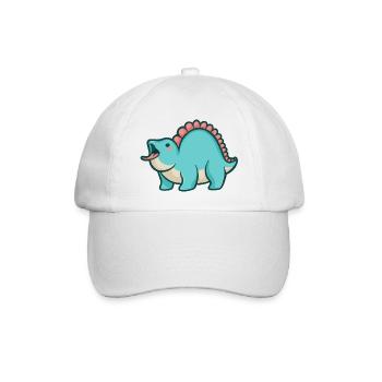 hugadino mlem Dino, süßer Dinosaurier, Chuck - Baseballkappe - Weiß/Weiß - Vorne