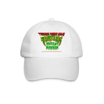 TMNT Mutant Mayhem Logo Tasse - Baseballkappe - Weiß/Weiß - Vorne