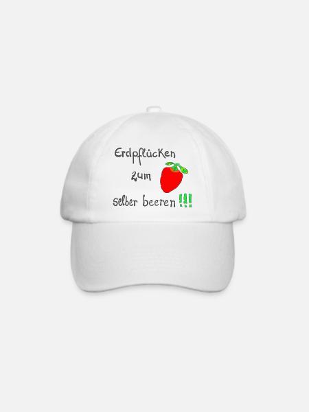 Erdpflücken zum selber beeren!!! - Baseballkappe - Weiß/Weiß
