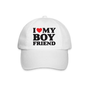 Ich liebe meinen Freund - Baseballkappe - Weiß/Weiß - Vorne
