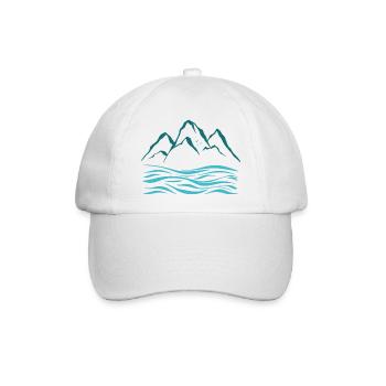 Bekleidung und Accessoires mit Bergblick - Baseballkappe - Weiß/Weiß - Vorne