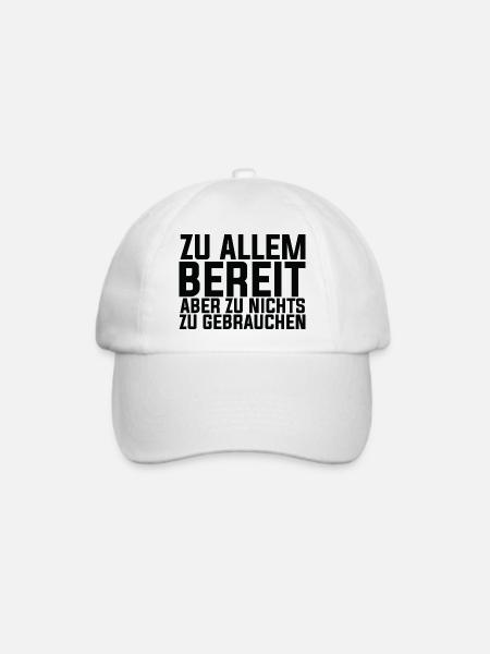 Lustiger Spruch Witzig Humor Geschenkidee - Baseballkappe - Weiß/Weiß