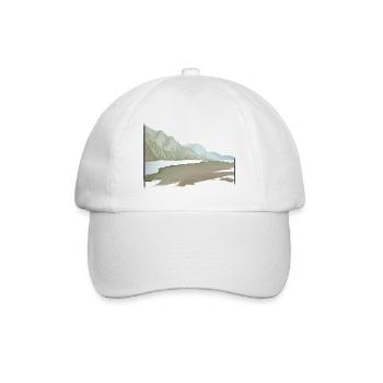 Flusslandschaft gemalt Pastell mit Pinselrahmen - Baseballkappe - Weiß/Weiß - Vorne