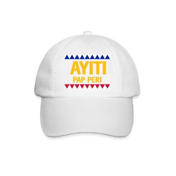 Haiti Haitian Flagge Ayiti Haitianer I Geschenk - Baseballkappe - Weiß/Weiß - Vorne