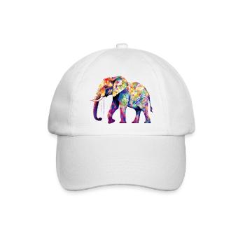 elefant bunt - Baseballkappe - Weiß/Weiß - Vorne