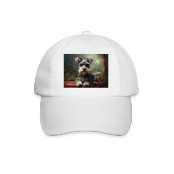 Schnauzer Hund - Baseballkappe - Weiß/Weiß - Vorne