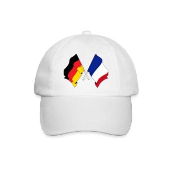 Flagge Deutschlands und Flagge Frankreichs - Baseballkappe - Weiß/Weiß - Vorne