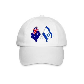 Flagge von Australien und Flagge von Israel - Baseballkappe - Weiß/Weiß - Vorne