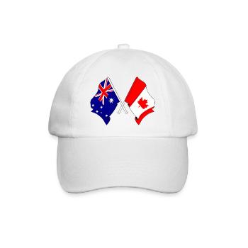 Flagge Australiens und Kanadas Flagge - Baseballkappe - Weiß/Weiß - Vorne