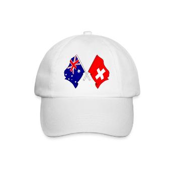 Flagge von Australien und Flagge Schweiz - Baseballkappe - Weiß/Weiß - Vorne