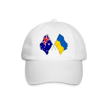 Flagge Australiens und Flagge der Ukraine - Baseballkappe - Weiß/Weiß - Vorne