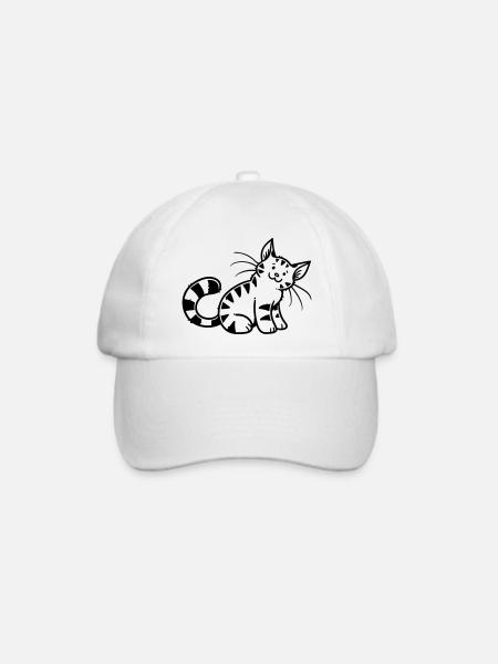 Cartoon Kitten - Baseballkappe - Weiß/Weiß