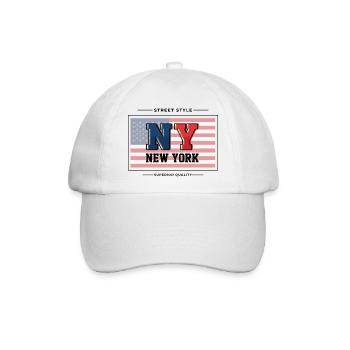 New York - Baseballkappe - Weiß/Weiß - Vorne