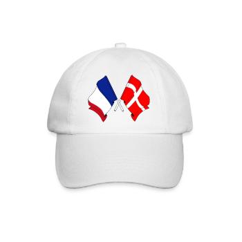 Flagge von Frankreich und Flagge von Dänemark - Baseballkappe - Weiß/Weiß - Vorne