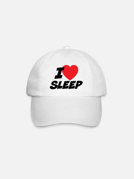 Ich liebe Schlaf - Baseballkappe - Weiß/Weiß