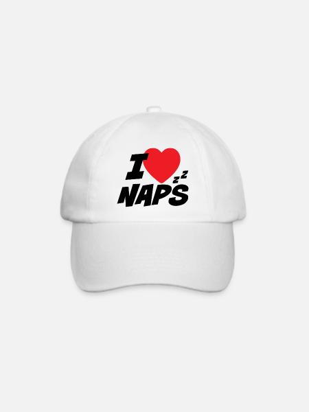 Ich liebe Nickerchen - Baseballkappe - Weiß/Weiß
