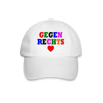 Gegen rechts - Baseballkappe - Weiß/Weiß - Vorne