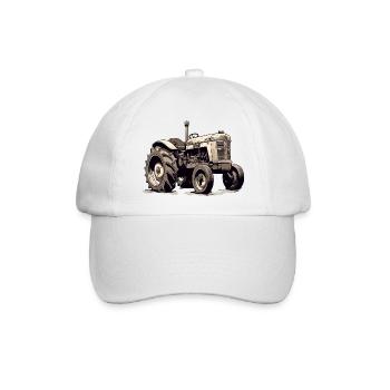 Altmodischer Traktor - Baseballkappe - Weiß/Weiß - Vorne
