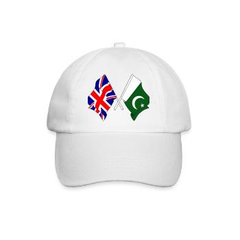Flagge von England und Flagge von Pakistan - Baseballkappe - Weiß/Weiß - Vorne