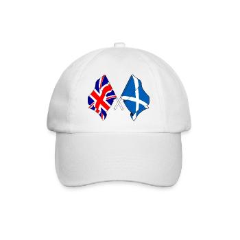Flagge von England und Flagge von Schottland - Baseballkappe - Weiß/Weiß - Vorne