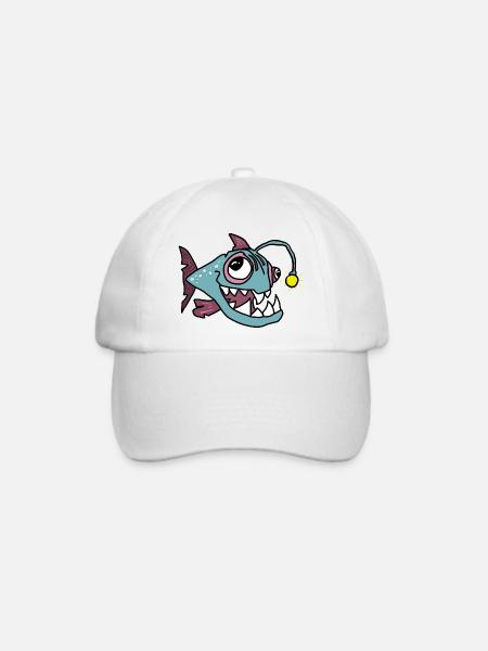 Anglerfisch - Baseballkappe - Weiß/Weiß