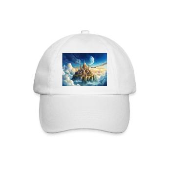 Wunderschöne mythische Orte – Asgard Heimat des Gottes - Baseballkappe - Weiß/Weiß - Vorne